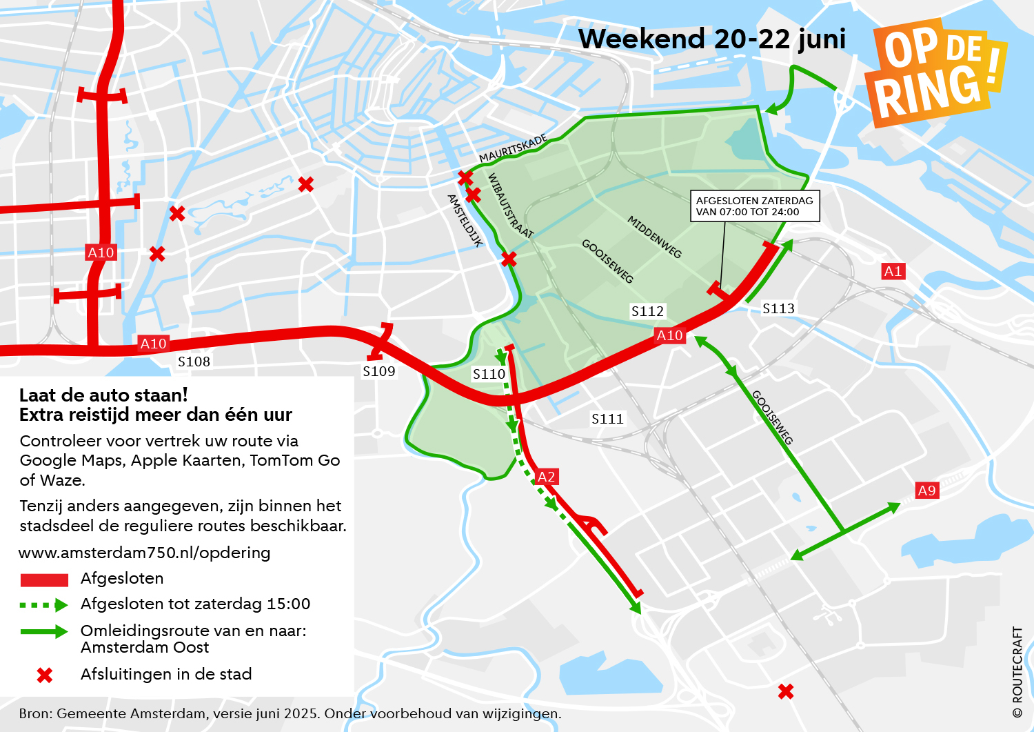 Stadsdeelkaart Oost Op de Ring 