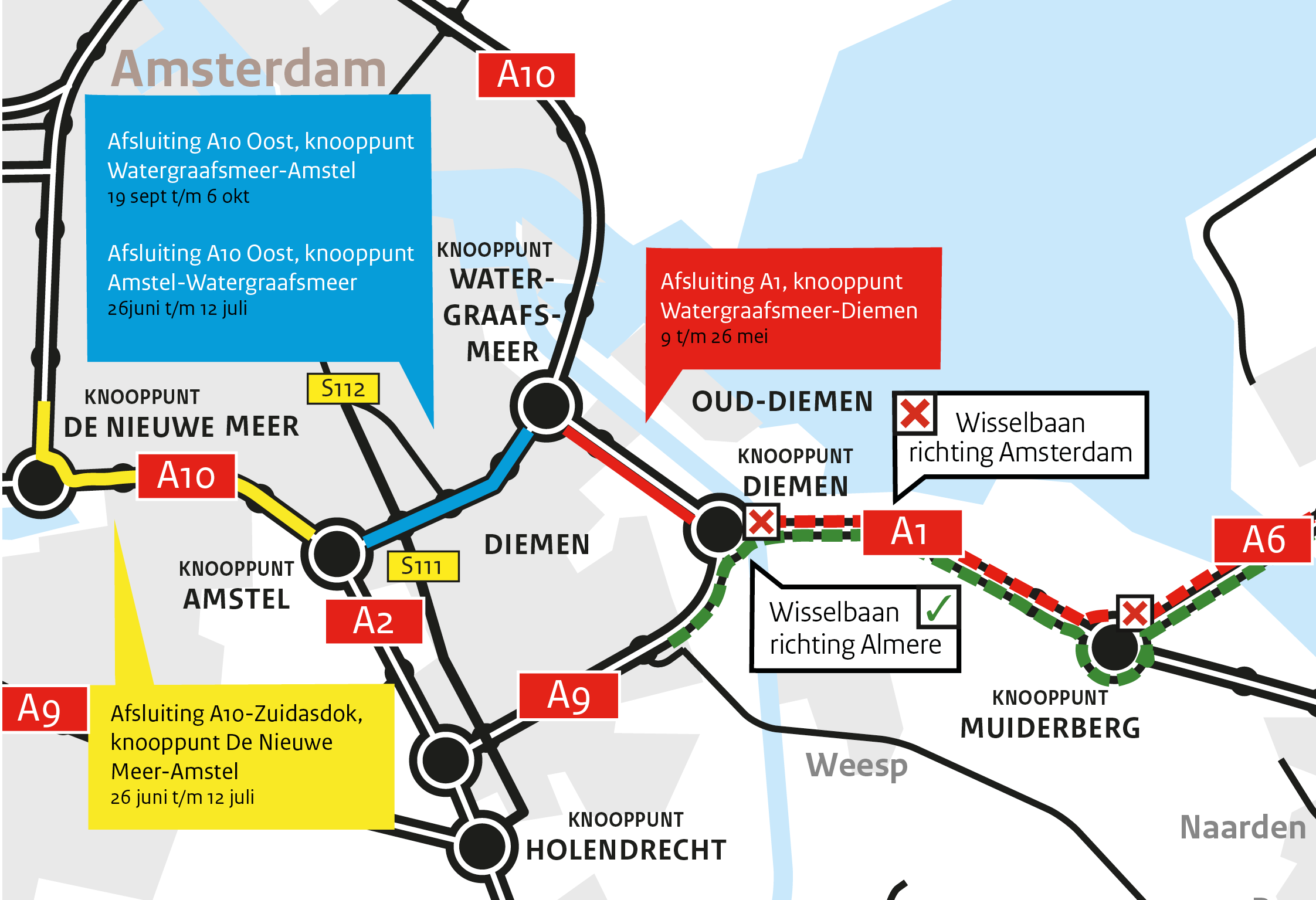 Wegwerkzaamheden met impact voor Diemen