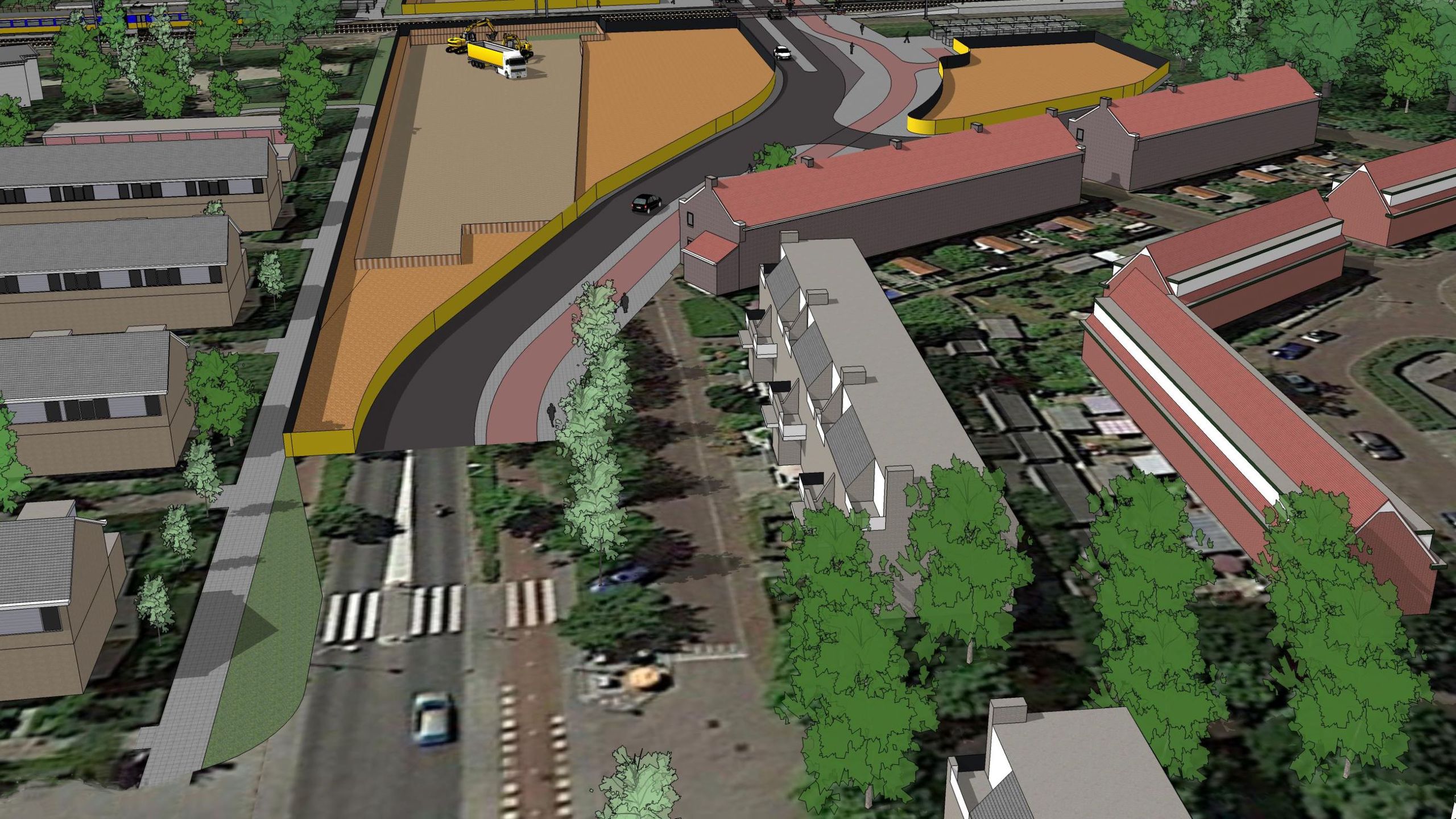 omleidingsroute ouddiemerlaan gezien vanuit het noorden