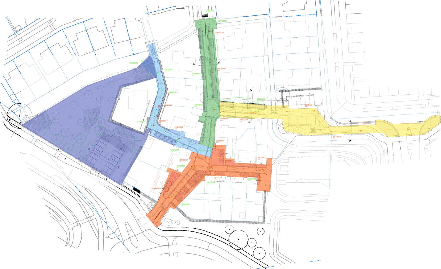 Faseringskaart Groot Onderhoud Oud Diemen. De aanduiding, locatie en planning wordt hieronder in een tabel beschreven.