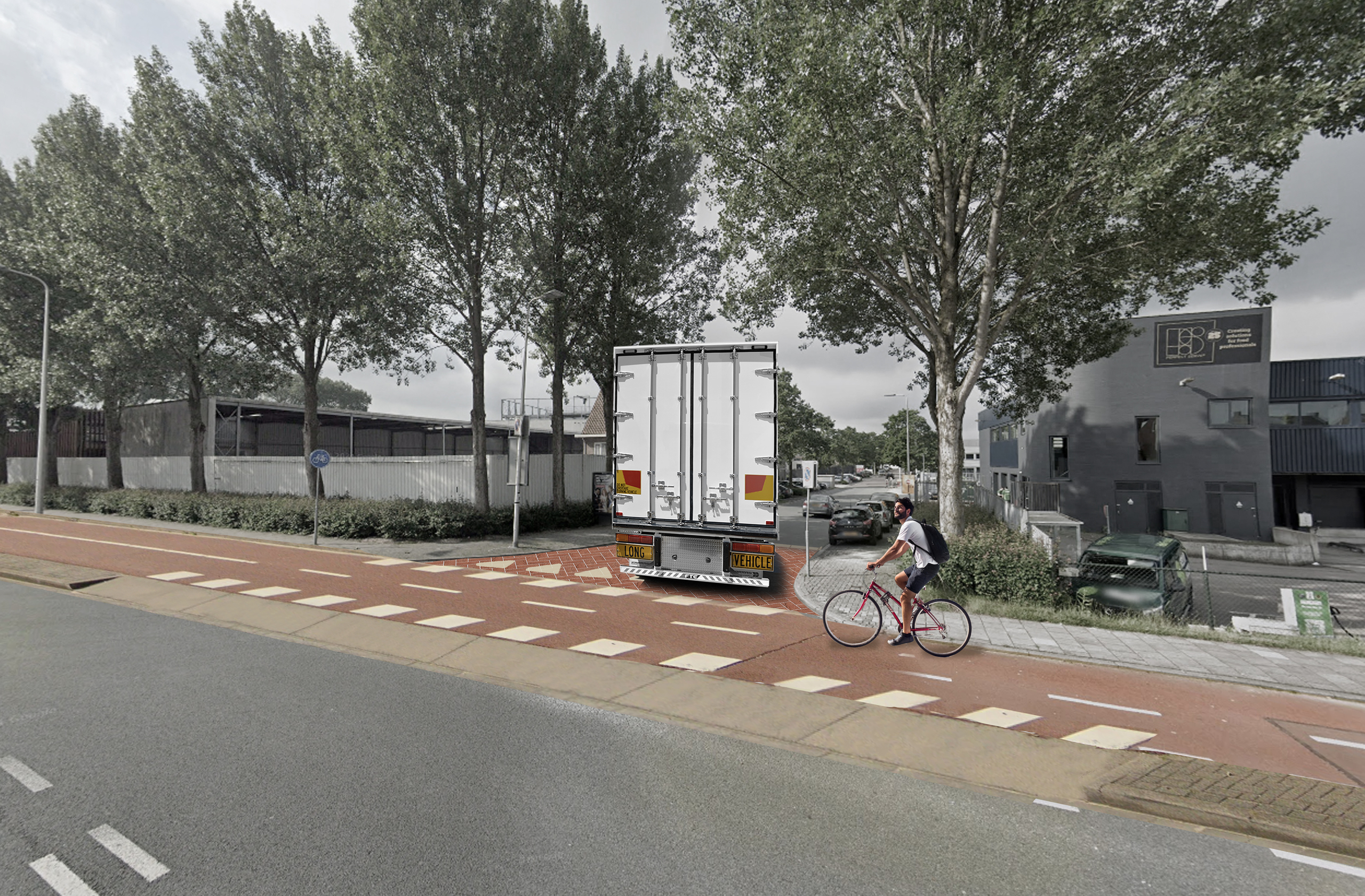 Animatiefoto van de nieuwe situatie inrit Treubweg