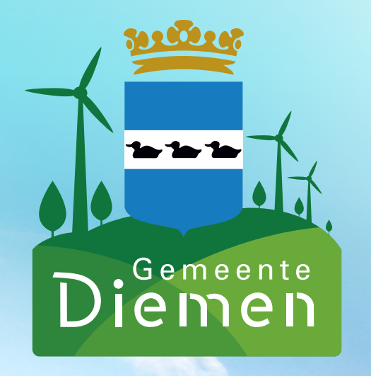 Logo gemeente Diemen met windmolens