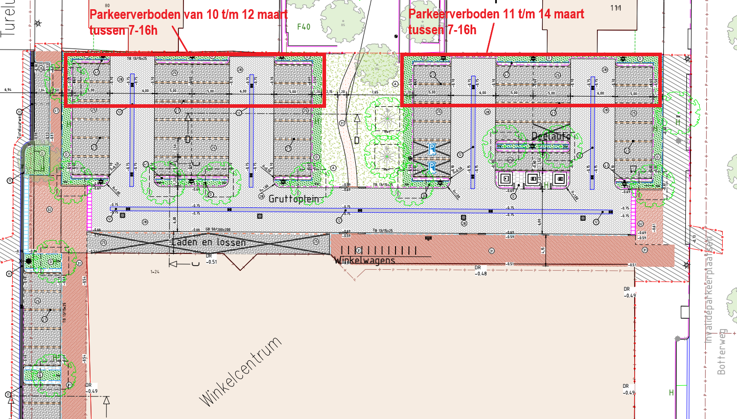 Parkeerverboden op Gruttoplein