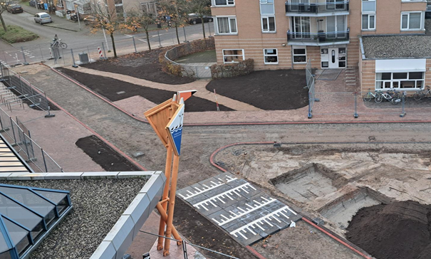 Het Gruttoplein met nieuwe fietsdrempel